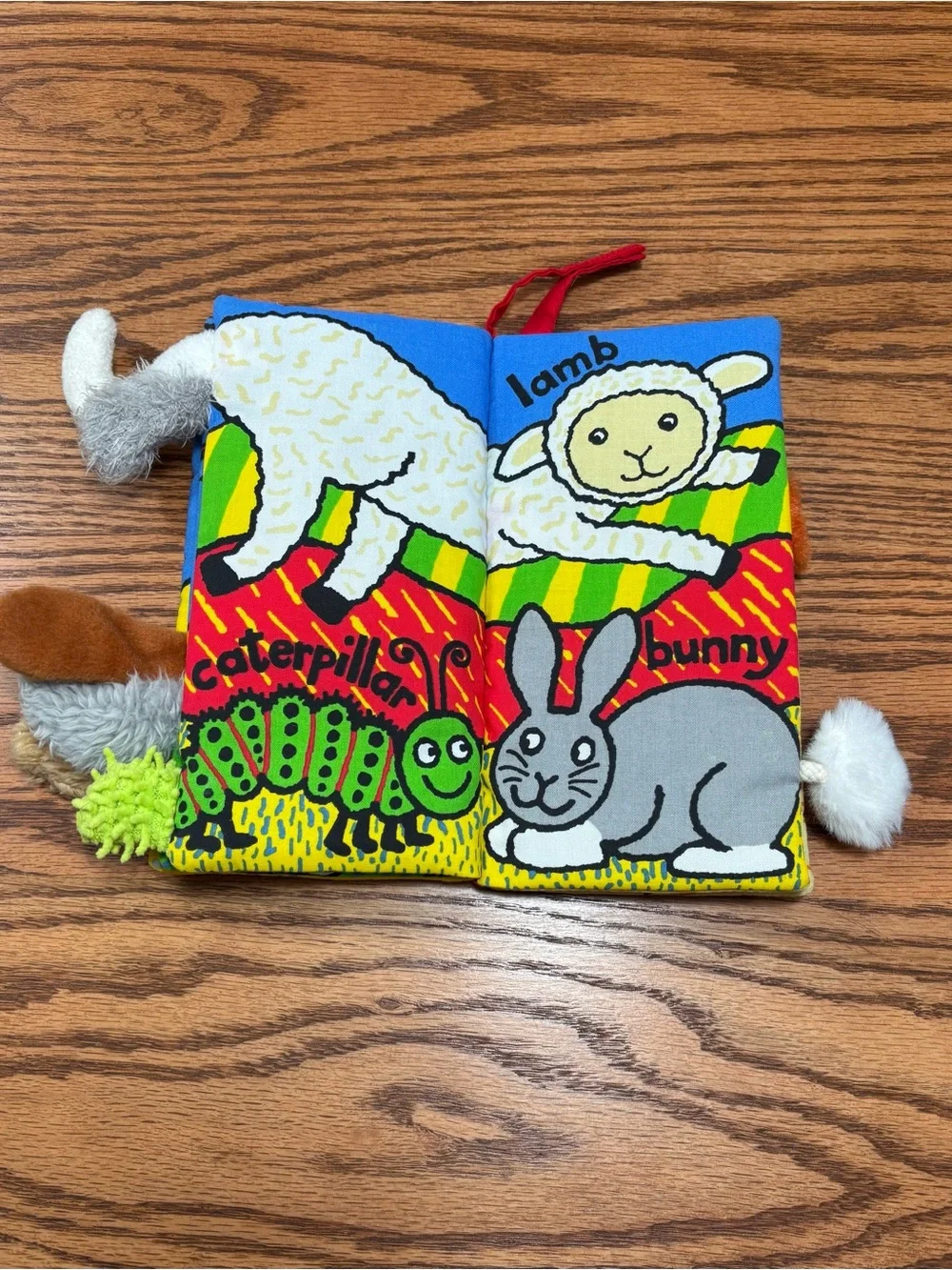 JellyCat Fluffy Tails Soft Fabric Activity Book Sensory